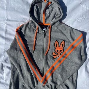 Psycho Bunny New York Full Zip Hoodie Robert Godley Jacket Big
Logo Patch Small